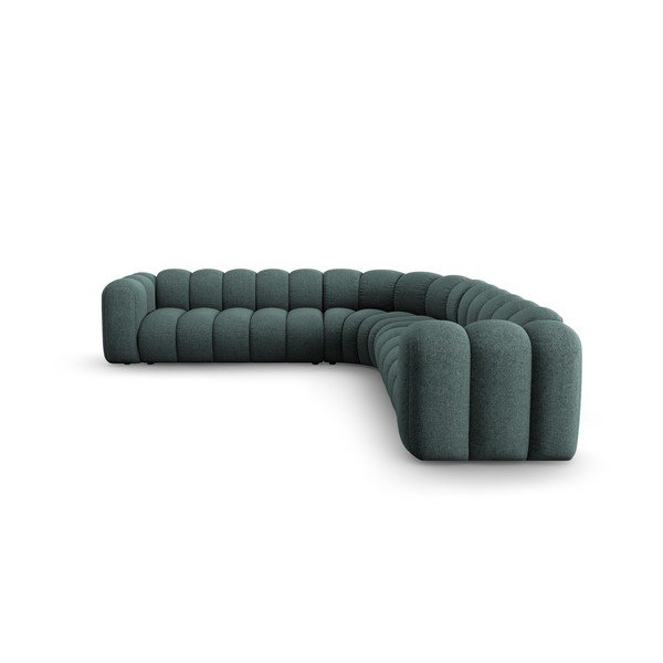 Tirkīzzils modulārais stūra dīvāns no šenila auduma Lupine – Micadoni -image-2