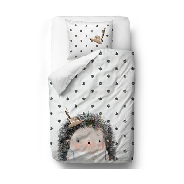 Kokvilnas bērnu gultas veļa Butter Kings Hedgehog Boy, 100 x 130 cm