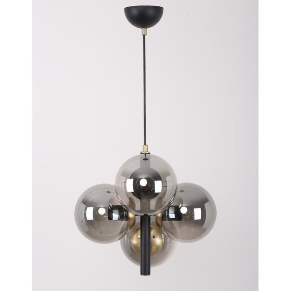 Melna/pelēka piekaramā lampa ar stikla abažūru ø 15 cm Forte – Squid Lighting-image-3