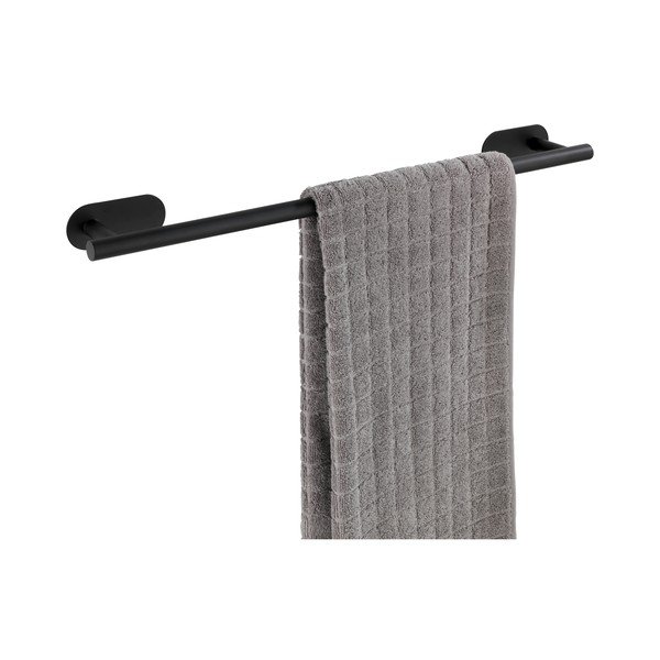 Matēti melns nerūsējošā tērauda sienas dvieļu turētājs Wenko Orea Rail Turbo-Loc®-image-2