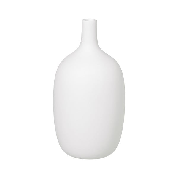 Balta keramikas vāze Blomus, augstums 21 cm