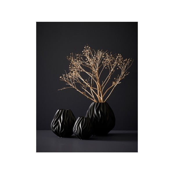 Melna porcelāna vāze Morsø Flame, augstums 15 cm-image-2