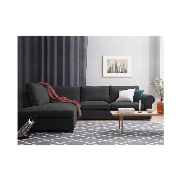 Tumši pelēks stūra dīvāns Windsor & Co Sofas Hermes, kreisais stūris-image-2