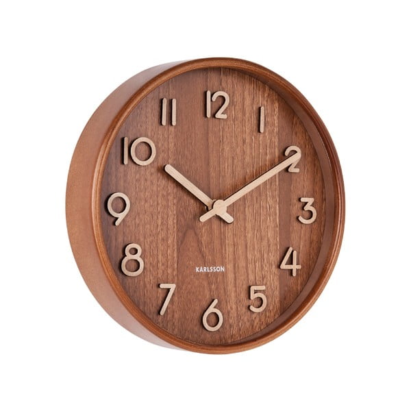 Brūns Karlsson Pure Mazs sienas pulkstenis no liepas koka, ø 22 cm-image-1