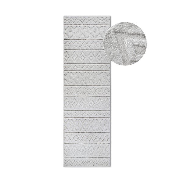 Krēmkrāsas celiņa paklājs 80x240 cm Itinerance Cream White – Elle Decoration