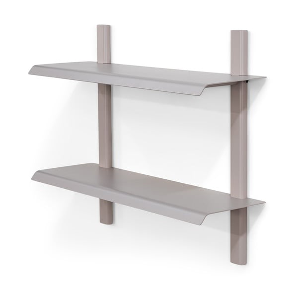 Pelēkbrūns daudzlīmeņu metāla sienas plaukts 60 cm Hola – Spinder Design-image-2