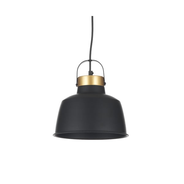 Piekaramā lampa ar metāla abažūru melnā un zelta krāsā Industrial – Tomasucci