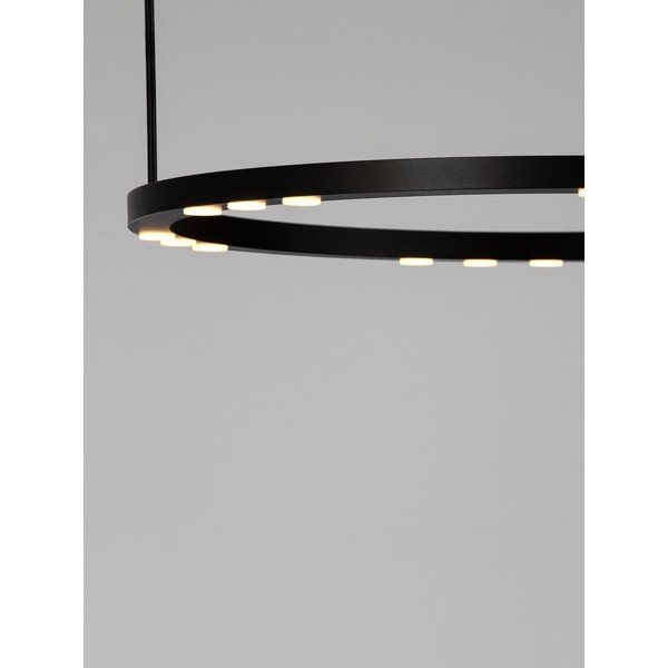 Matēti melna alumīnija LED piekaramā lampa ar regulējamu spilgtumu ø 60 cm Lunette – Nova Luce-image-2