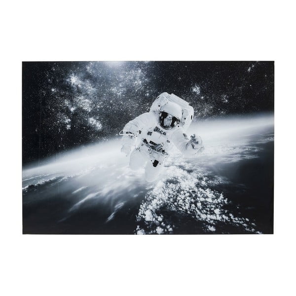 Stikla melnbaltā glezna Kare Design Stikla cilvēks debesīs, 150 x 100 cm