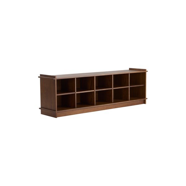 Tumša dabīga toņa priedes masīvkoka grāmatplaukts 193x60x40 cm Apelvik – Jotex