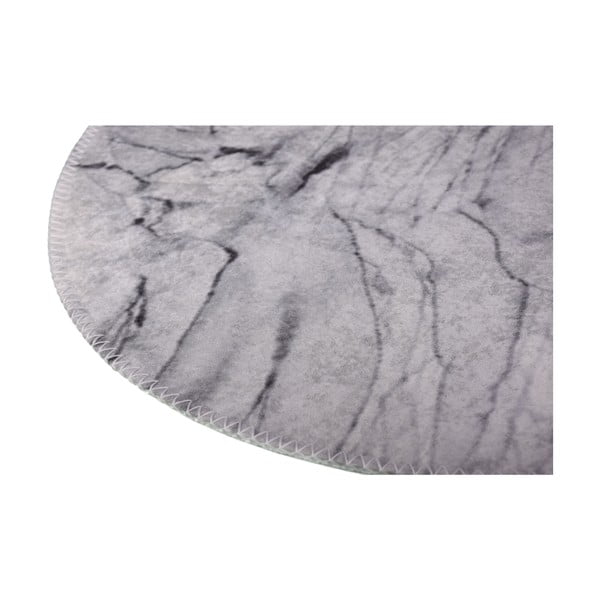 Gaiši pelēks mazgājams apaļš paklājs ø 120 cm – Vitaus-image-2