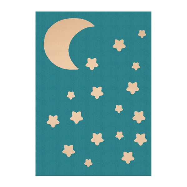 Bērnu tirkīza krāsas paklājs Zala Living Night Sky, 140 x 200 cm