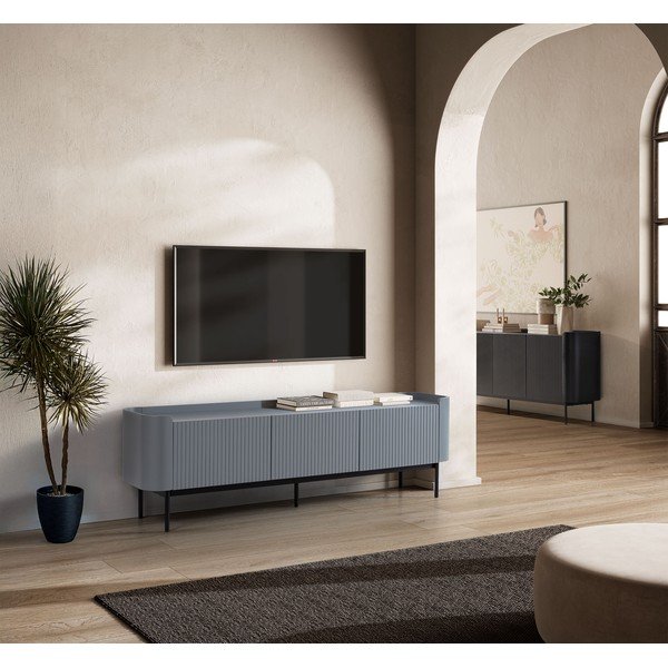 Dūmakaini zils TV galdiņš 180x55x40 cm Willa – MOME-image-1