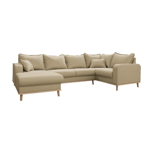 Bēšs stūra dīvāns (kreisais stūris) Beata – Ropez-image-2