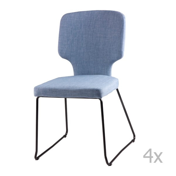 4 gaiši zilu ēdamistabas krēslu komplekts sømcasa Dana