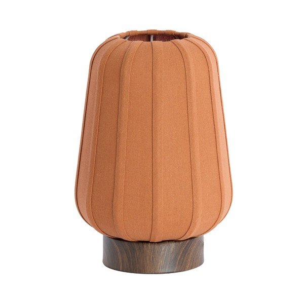 Terakotas oranža metāla galda lampa ar auduma abažūru (augstums 29 cm) Bibia – Light & Living