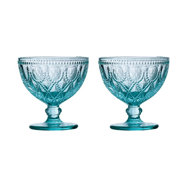 Zilas stikla bļodiņas (2 gab.) 250 ml Fleur – Premier Housewares