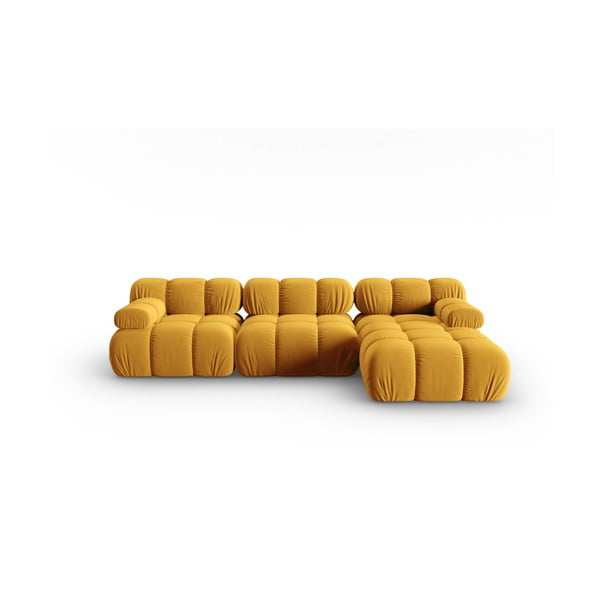 Dzeltens samta dīvāns 285 cm Bellis – Micadoni Home