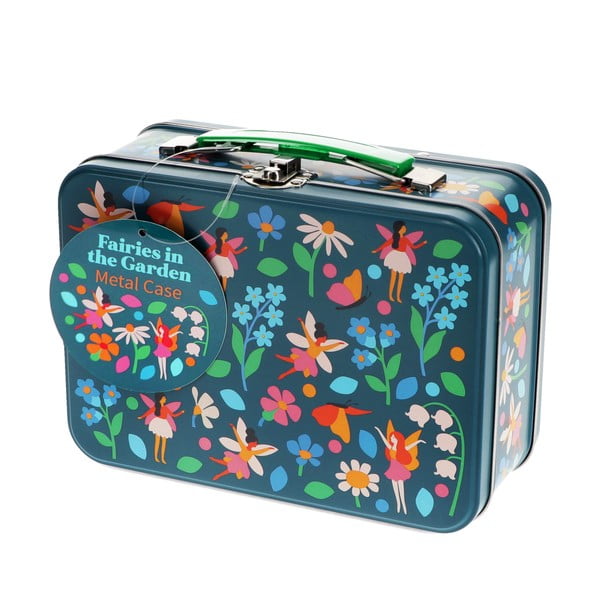 Tumši zils metāla bērnu čemodāns 19x8x17 cm Fairies in the Garden – Rex London-image-3