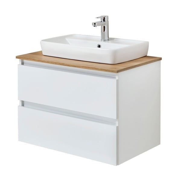 Balts piekaramais skapītis bez izlietnes 75x53 cm Set 360 - Pelipal-image-2