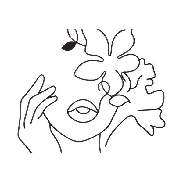 Metāla sienas dekors 60x80 cm Woman with Flowers – Mauro Ferretti-image-2