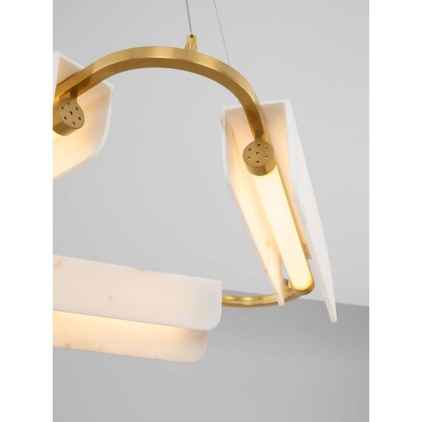 Krēmkrāsas/misiņa krāsas LED piekaramā lampa ar marmora imitāciju ar regulējamu spilgtumu ø 63 cm Aider – Nova Luce-image-2