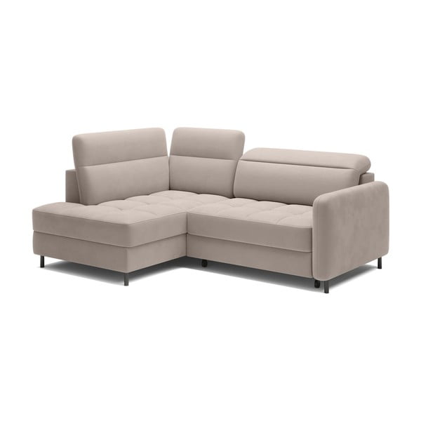 Gaiši brūns samta salokāms/ar uzglabāšanas vietu stūra dīvāns (ar kreiso stūri/L veida) Barea – ELTAP-image-2