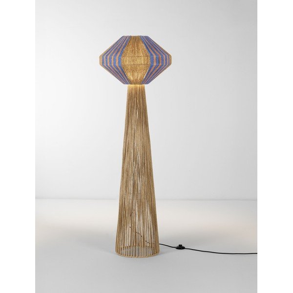 Zila/dabīga toņa no virves stāvlampa (augstums 152 cm) Abby – Nova Luce-image-4