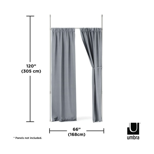 Sudraba krāsas tērauda aizslietņa rāmis aizkariem Anywhere – Umbra-image-4