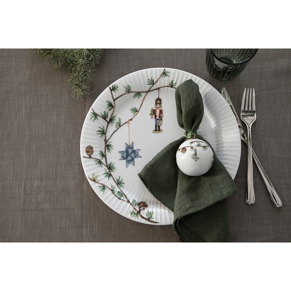 Balts porcelāna šķīvis ar Ziemassvētku motīvu ø 27 cm Hammershøi Christmas – Kähler Design-image-1
