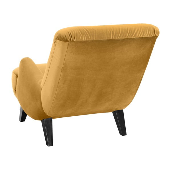 Dzeltens krēsls ar melnām kājām Max Winzer Brandford Suede-image-1