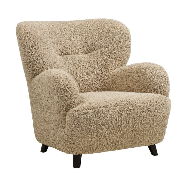 Gaiši brūns atpūtas krēsls no buklē auduma Lunaro – House Nordic