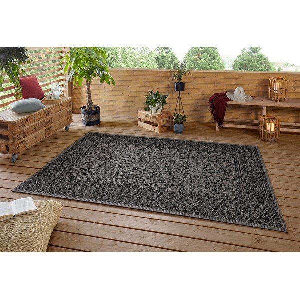 Melns un violets āra paklājs NORTHRUGS Konya, 200 x 290 cm-image-2