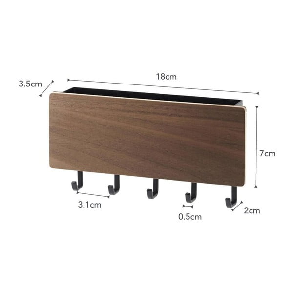 Melns atslēgu turētājs ar plauktu Yamazaki Rin-image-3