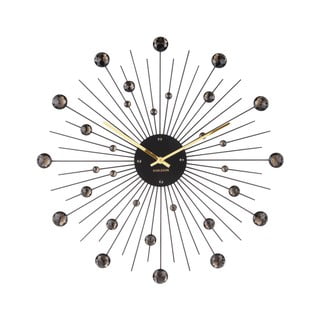 Pulkstenis melnā krāsā Karlsson Sunburst, ø 50 cm