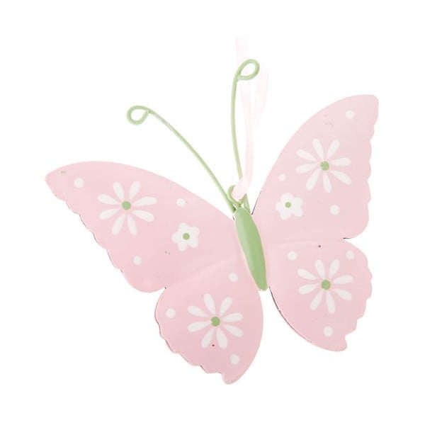 2 rozā metāla piekaramo dekoru komplekts Dakls Butterfly
