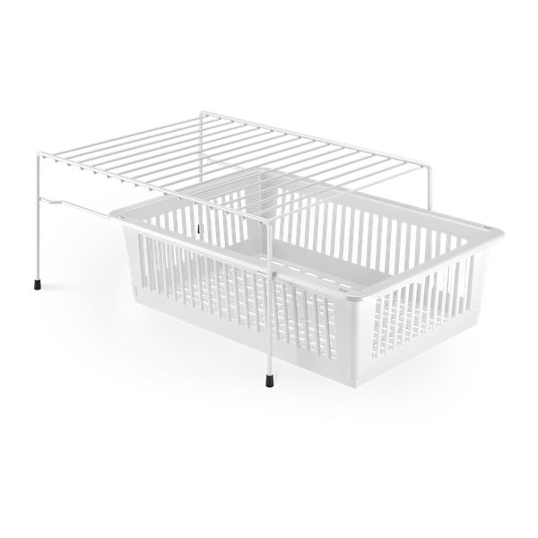 Balts nerūsējošā tērauda papildu plaukts ar uzglabāšanas vietu Metaltex Dino-image-1