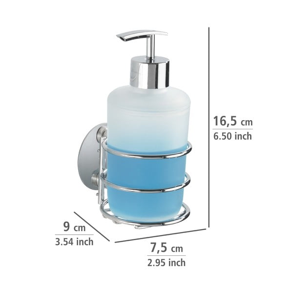 Pelēks nerūsējošā tērauda pašlīmējošs vannas istabas piederumu komplekts Turbo-Loc – Wenko-image-3