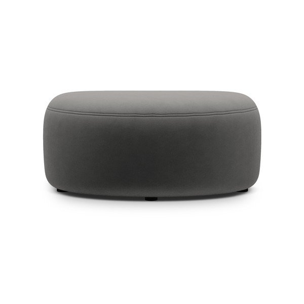 Tumši pelēks samta kāju soliņš Kate – Micadoni -image-1