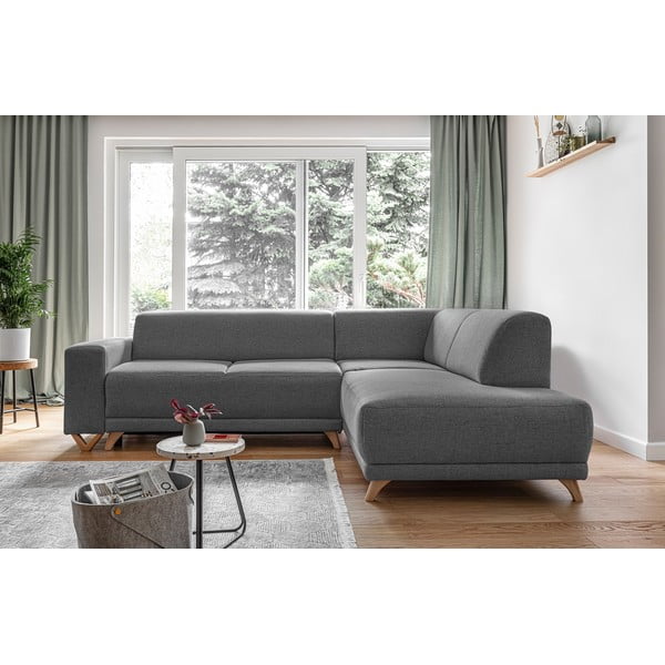 Pelēks salokāms/ar uzglabāšanas vietu stūra dīvāns (ar labo stūri/L veida) Classy Sophie – Miuform-image-1