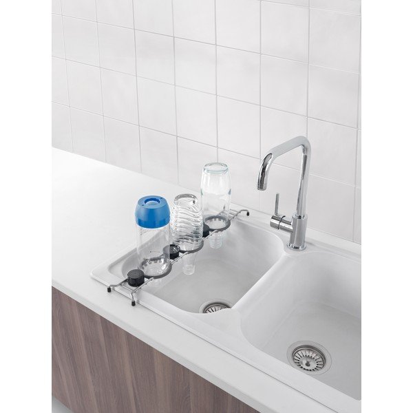 Sudraba krāsas tērauda trauku žāvētājs pudelēm – Metaltex-image-1