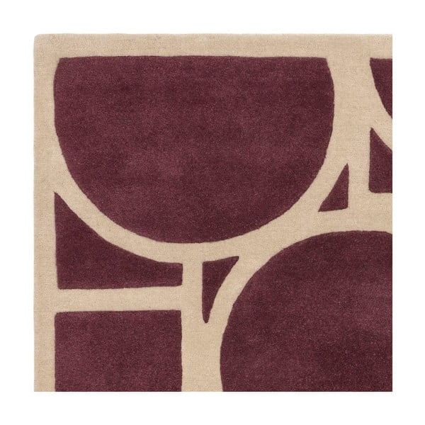 Tumši brūns vilnas paklājs 200x290 cm Metro Plum – Asiatic Carpets-image-1