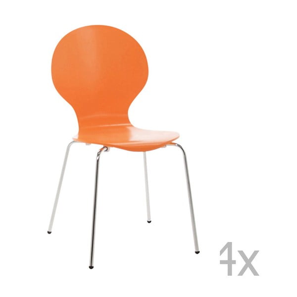 4 oranžu pusdienu krēslu komplekts Actona Marcus
