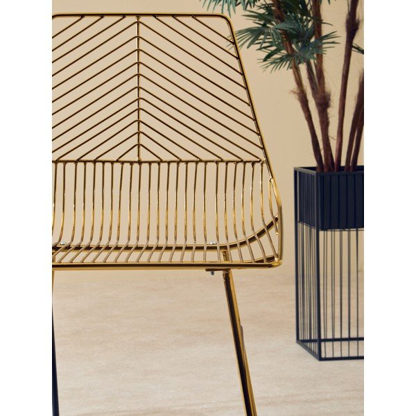 Zelta krāsas metāla bāra krēsls District – Premier Housewares-image-4