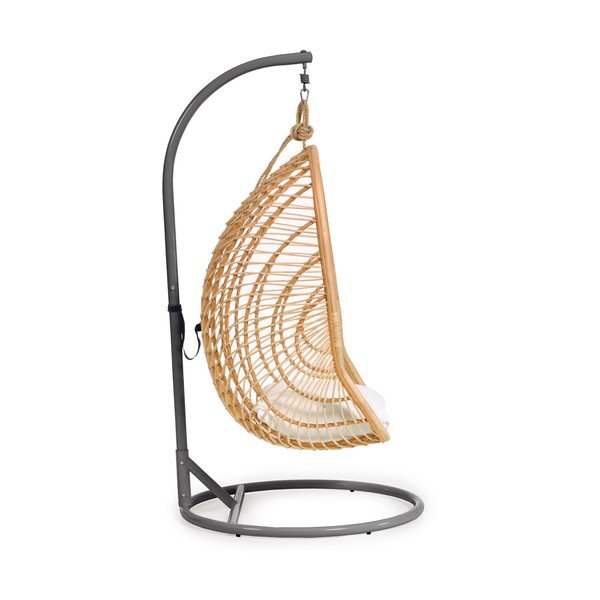 Dabīga toņa rotangpalmas dārza piekaramais krēsls Ekaterina – Kave Home-image-2