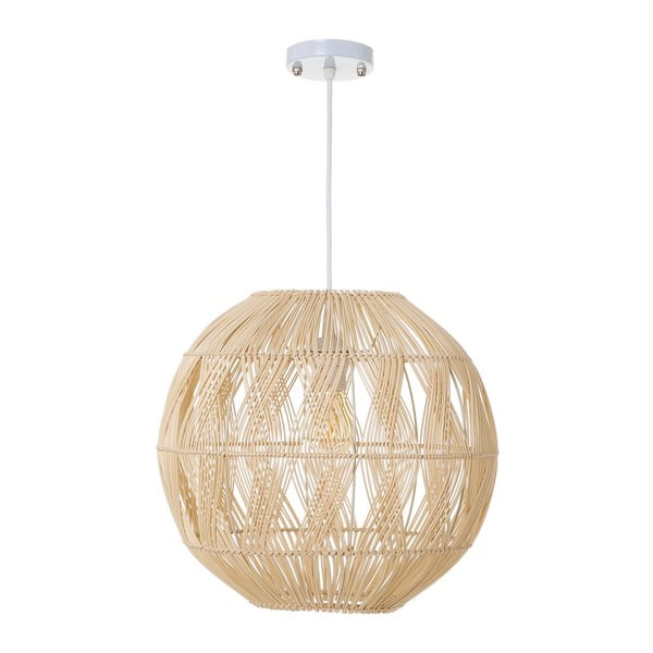 Dabīga toņa rotangpalmas griestu lampa ar rotangpalmas abažūru ø 37 cm Natural Way – Casa Selección