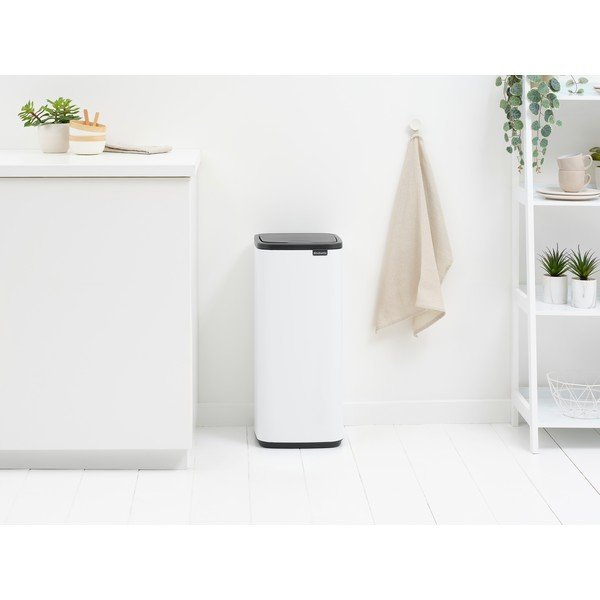 Balta ar pieskārienu atverama tērauda atkritumu tvertne 30 l Bo Touch – Brabantia-image-1