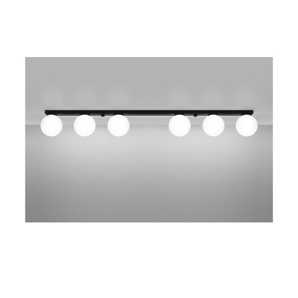 Melna griestu lampa ar stikla abažūru ø 12 cm Umerta – Sollux-image-2