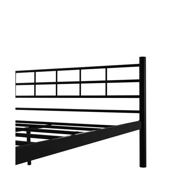 Melna metāla divvietīga gulta ar redelēm 160x200 cm K70 – Kalune Design-image-4