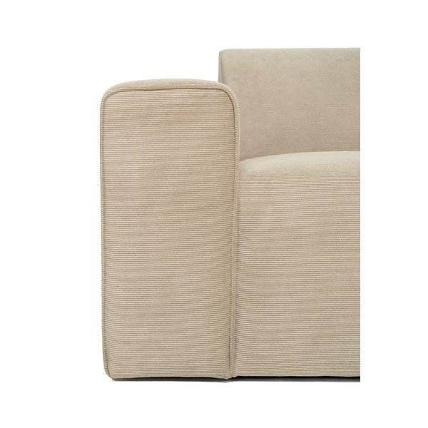 Bēšs velveta dīvāna gala modulis Scandic Sting, 124 cm, kreisais stūris-image-4